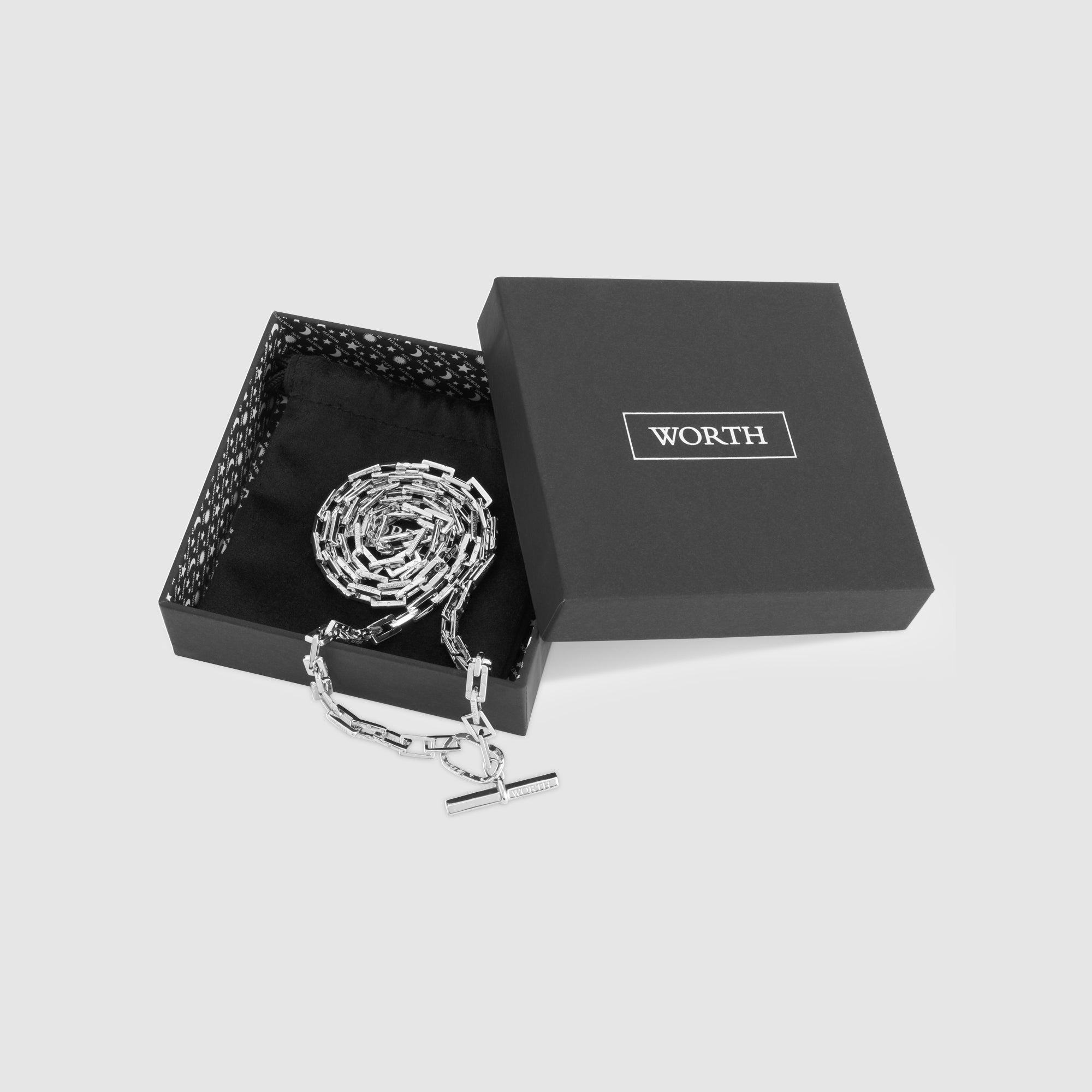 月亮和星星雕刻项链